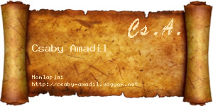 Csaby Amadil névjegykártya